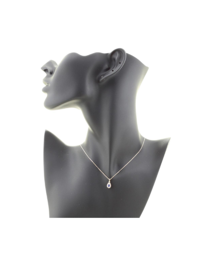 Klasik Pırlanta Anturaj Damla Safir Kolye