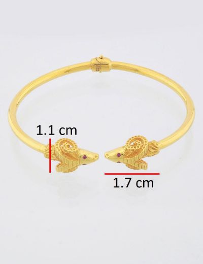 Altın Koç Başı Kelepçe Bilezik / 22 Ayar resmi