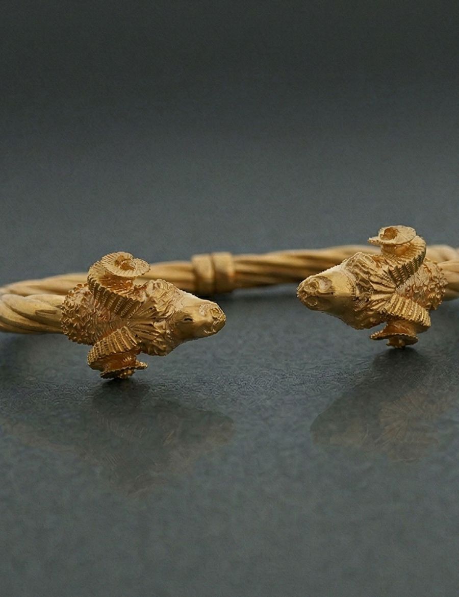 Burgu Koç Başı Altın Kelepçe Bilezik - 22 Ayar resmi