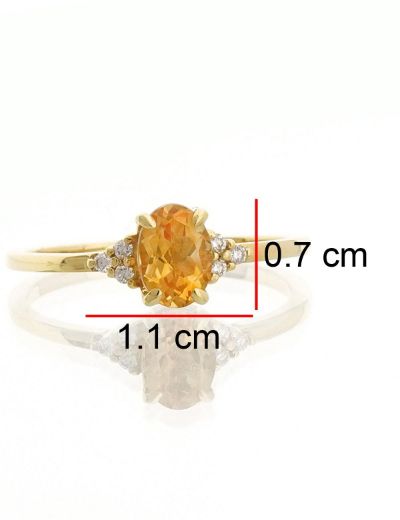 Citrine Oval Tektaş Pırlanta Yüzük resmi