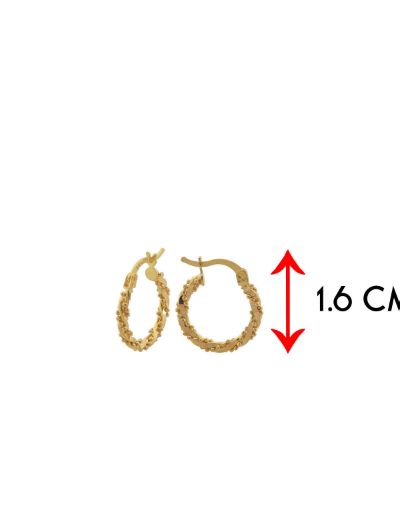 Mini Top Detaylı Burgu 22 Ayar Altın Halka Küpe resmi