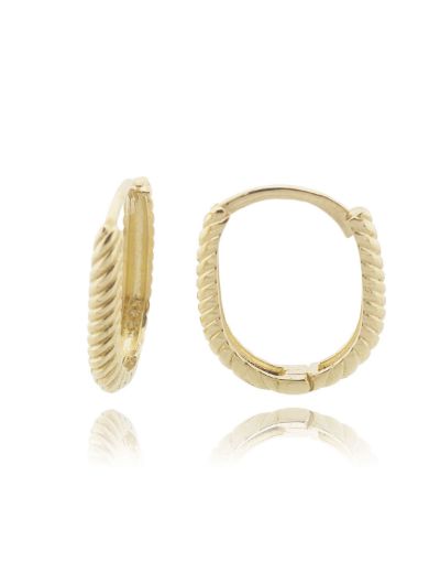 Oval Burgu 14 Ayar Altın Küpe-Klipsli resmi