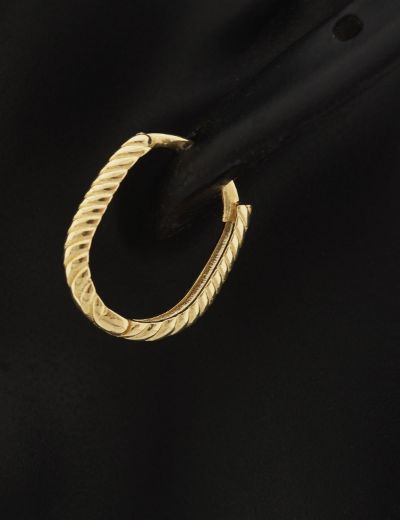 Oval Burgu 14 Ayar Altın Küpe-Klipsli resmi