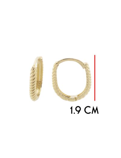 Oval Burgu 14 Ayar Altın Küpe-Klipsli resmi