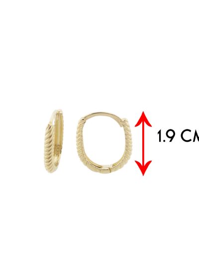 Oval Burgu 14 Ayar Altın Küpe-Klipsli resmi