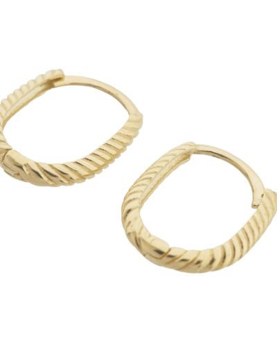 Oval Burgu 14 Ayar Altın Küpe-Klipsli resmi