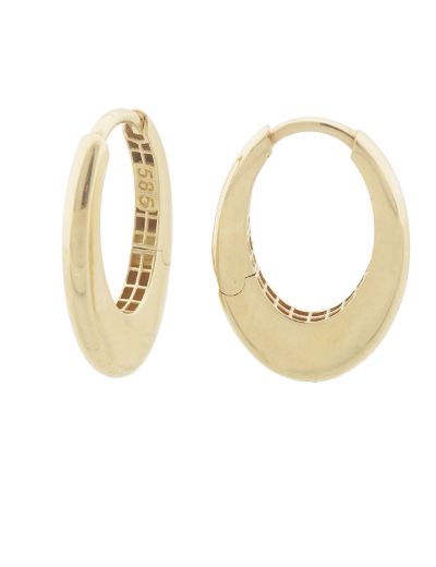 Dolgulu 14 Ayar Oval Altın Küpe Klipsli-Füzyon resmi