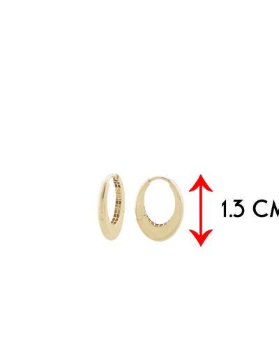 Dolgulu 14 Ayar Oval Altın Küpe Klipsli-Füzyon resmi