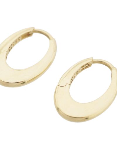 Dolgulu 14 Ayar Oval Altın Küpe Klipsli-Füzyon resmi