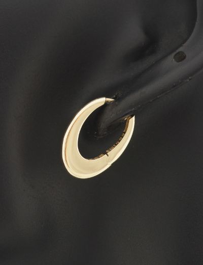 Dolgulu 14 Ayar Oval Altın Küpe Klipsli-Füzyon resmi