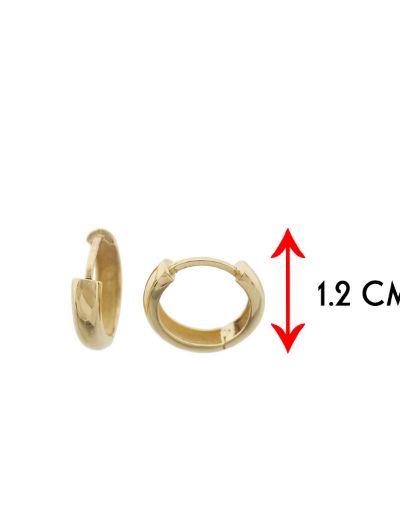 Parlak Bombe Gövdeli 14 Ayar Altın Halka Küpe-Gizli Klips resmi