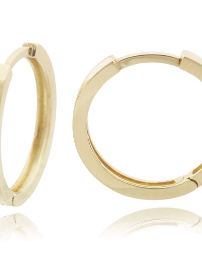 Yuvarlak 14 Ayar Altın Halka Küpe - Gövde Klips resmi