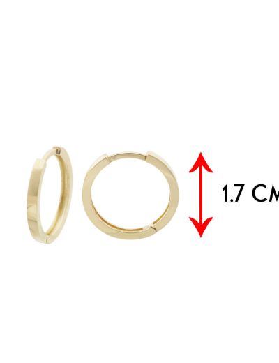 Yuvarlak 14 Ayar Altın Halka Küpe - Gövde Klips resmi