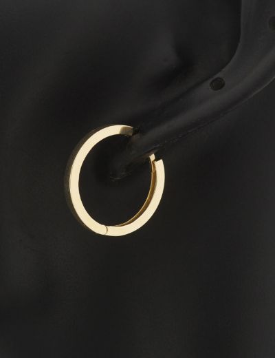 Yuvarlak 14 Ayar Altın Halka Küpe - Gövde Klips resmi