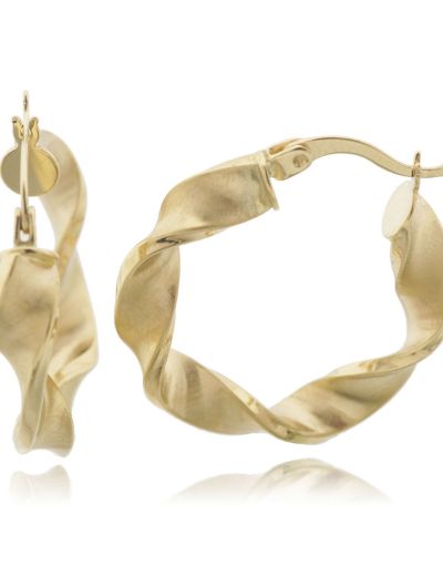 Mat Burgu 14 Ayar Altın Halka Küpe