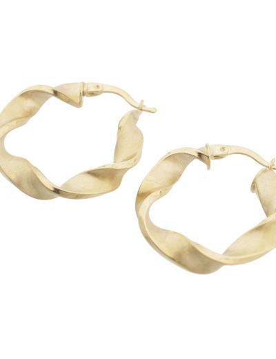 Mat Burgu 14 Ayar Altın Halka Küpe