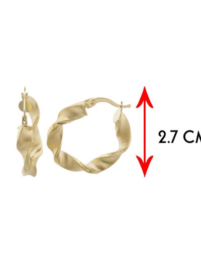 Mat Burgu 14 Ayar Altın Halka Küpe