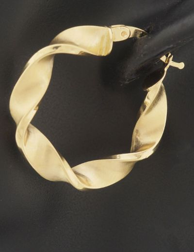 Mat Burgu 14 Ayar Altın Halka Küpe