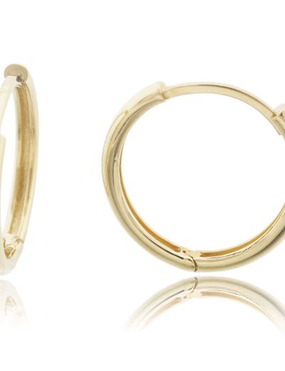 İnce Bombe Gövdeli 14 Ayar Altın Halka Küpe-Gizli Kilit resmi