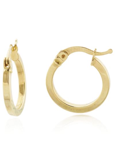 Klasik 14 Ayar Altın Halka Küpe - Küçük Boy resmi