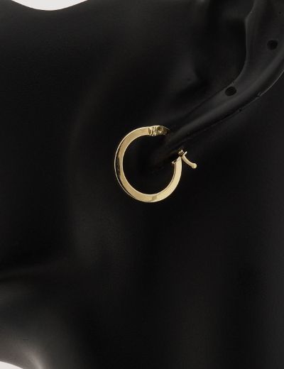 Klasik 14 Ayar Altın Halka Küpe - Küçük Boy resmi