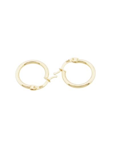 Klipsli 14 Ayar Altın Halka Küpe Simit Gövde- Küçük Boy resmi