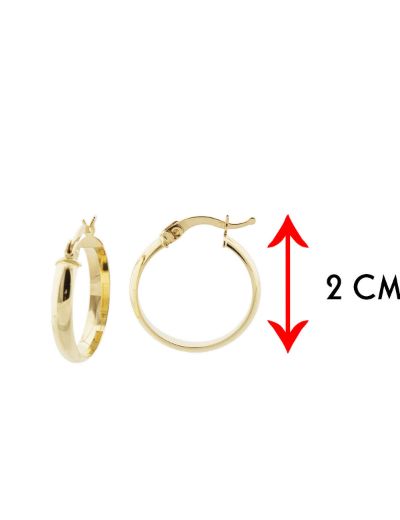 Klipsli Parlak 14 Ayar Altın Halka Küpe – Orta Boy resmi