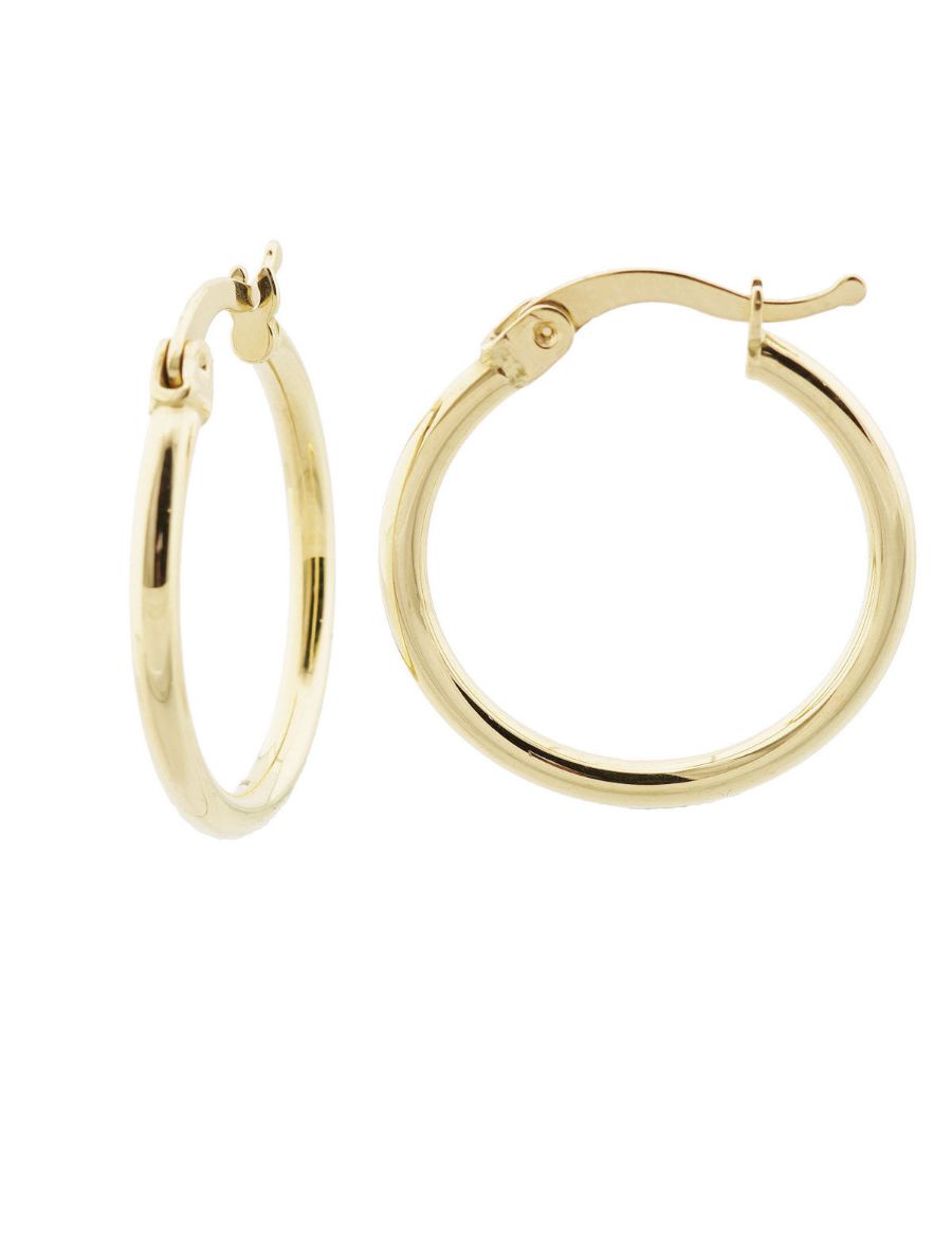 14 Ayar Altın Halka Küpe Simit Gövde-Orta Boy resmi