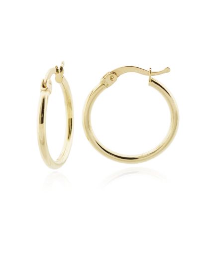 14 Ayar Altın Halka Küpe Simit Gövde-Orta Boy resmi