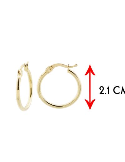 14 Ayar Altın Halka Küpe Simit Gövde-Orta Boy resmi