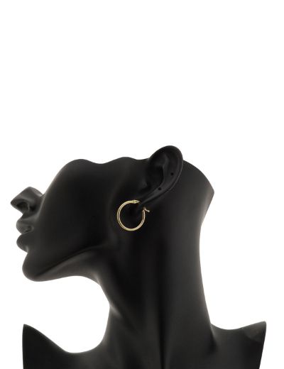 14 Ayar Altın Halka Küpe Simit Gövde-Orta Boy resmi