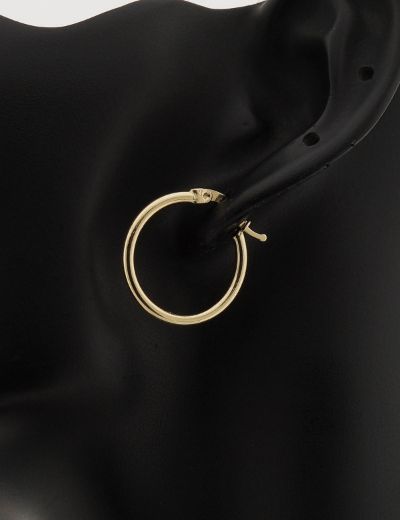 14 Ayar Altın Halka Küpe Simit Gövde-Orta Boy resmi