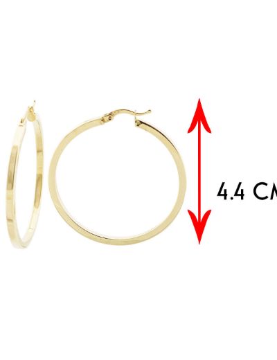 Klasik 14 Ayar Altın Halka Küpe- Büyük Boy resmi