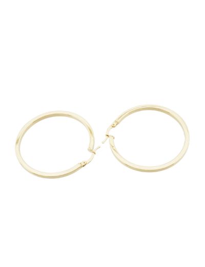 Klasik 14 Ayar Altın Halka Küpe- Büyük Boy resmi