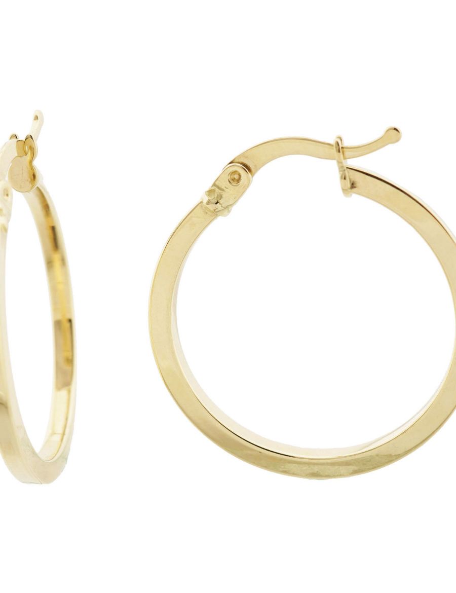 Klasik 14 Ayar Altın Halka Küpe - Orta Boy resmi