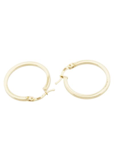 Klasik 14 Ayar Altın Halka Küpe - Orta Boy resmi