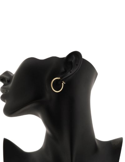 Klasik 14 Ayar Altın Halka Küpe resmi