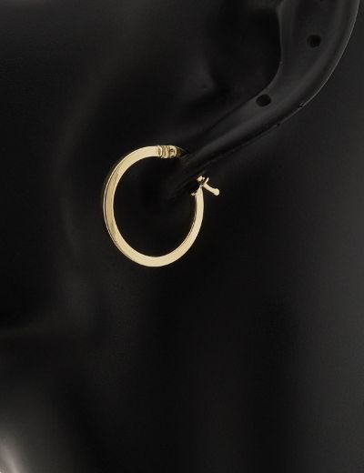 Klasik 14 Ayar Altın Halka Küpe resmi