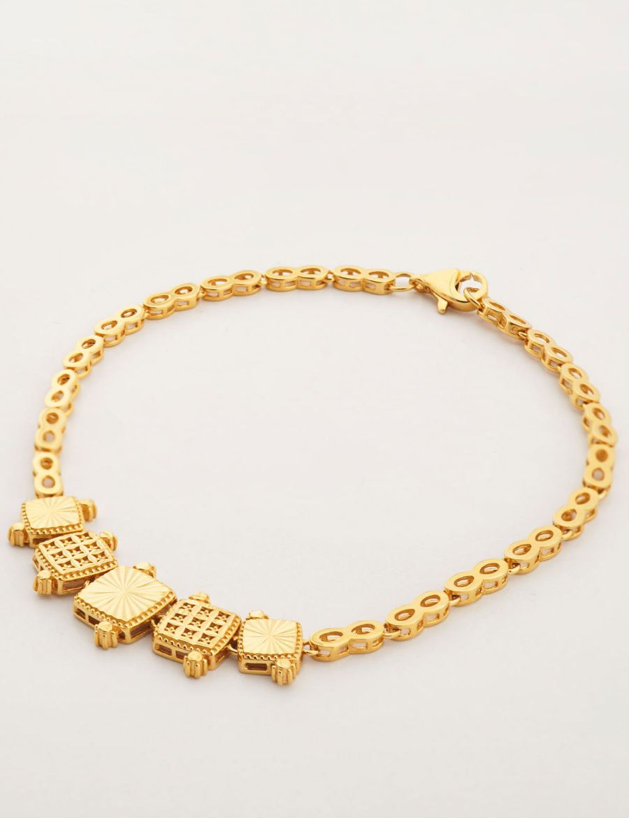 Hacimli Geometrik Motifli Altın Bileklik-22 Ayar resmi