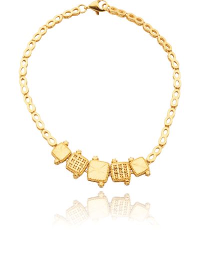 Hacimli Geometrik Motifli Altın Bileklik-22 Ayar resmi