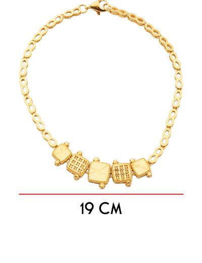 Hacimli Geometrik Motifli Altın Bileklik-22 Ayar resmi