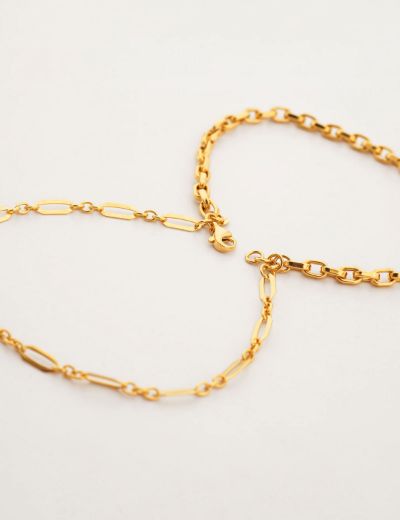 Çift Sıra Zincir Tasarım Altın Bileklik-22 Ayar resmi