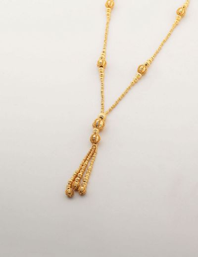 22 Ayar Altın Kolye 2 Püsküllü-Büyük Boy resmi