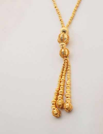 22 Ayar Altın Kolye 2 Püsküllü-Büyük Boy resmi