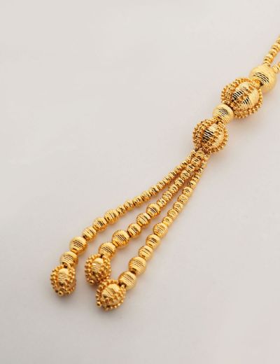 22 Ayar Altın Kolye 2 Püsküllü-Büyük Boy resmi