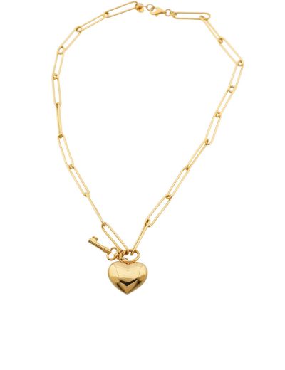 22 Ayar Altın Kolye Ataç-Kalp Bombeli resmi