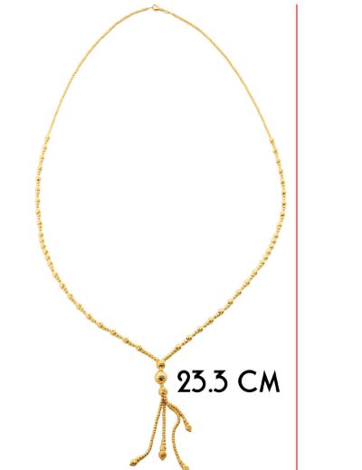 22 Ayar Altın Kolye 2 Püsküllü-Küçük Boy resmi