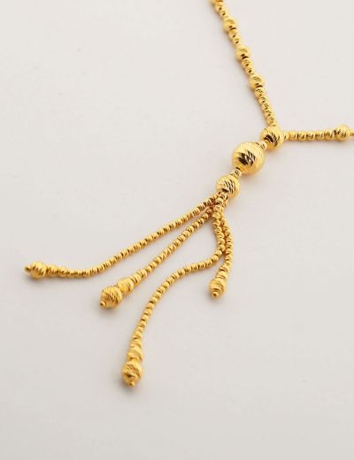 22 Ayar Altın Kolye 2 Püsküllü-Küçük Boy resmi