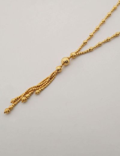 22 Ayar Altın Kolye 2 Püsküllü-Küçük Boy resmi