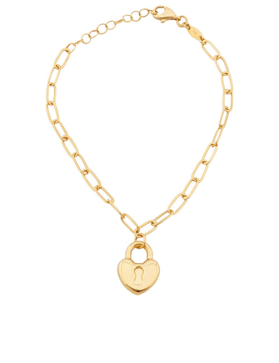 22 Ayar Altın Bileklik Kalp Kilit Ataç Form resmi